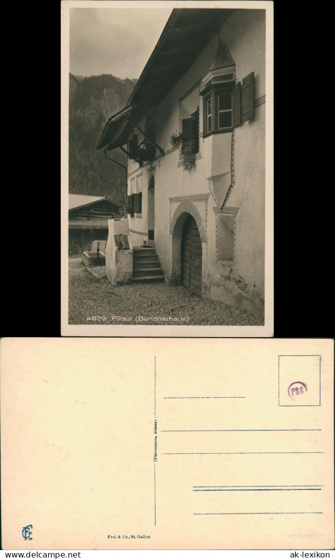 Ansichtskarte Filisur Filisour Filisur Bündnerhaus Stadtpartie 1939