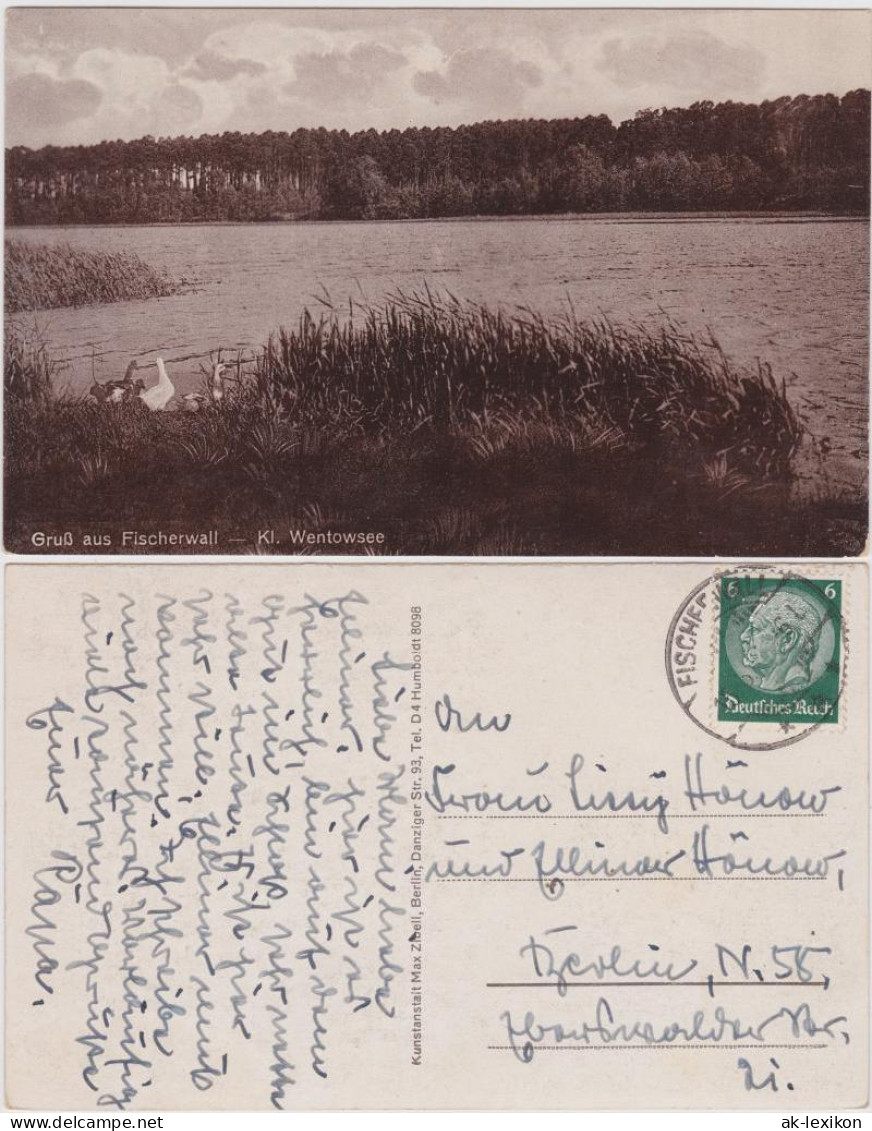 Ansichtskarte Fischerwall-Gransee Fischerwall - Kl. Wentowsee 1940