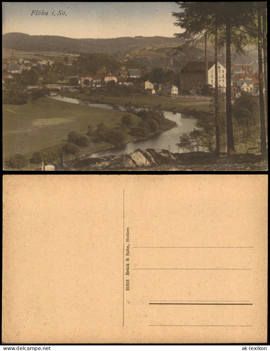 Ansichtskarte Flöha (Sachsen) Stadtpartie 1920