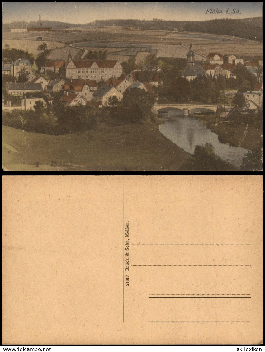 Ansichtskarte Flöha (Sachsen) Stadtpartie Brücke 1920