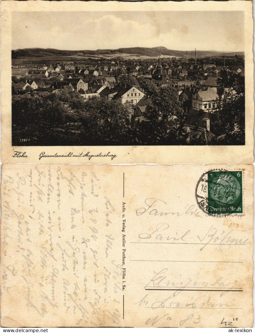 Ansichtskarte Flöha (Sachsen) Totalansicht 1934