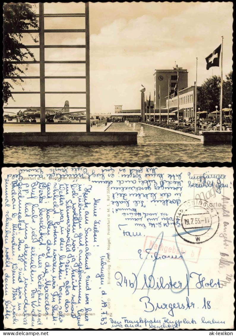 Ansichtskarte Flughafen-Frankfurt am Main Flughafen Terminal Flughafen 1953