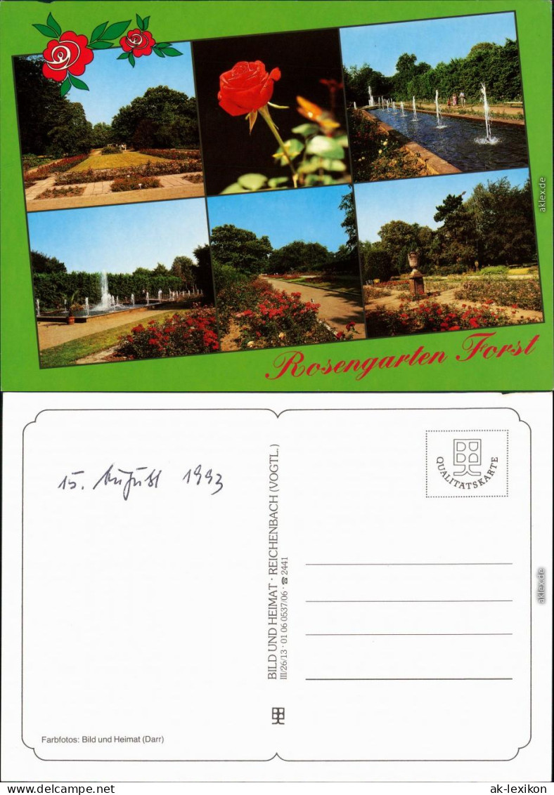 Ansichtskarte Forst (Lausitz) Baršć Rosengarten 1995