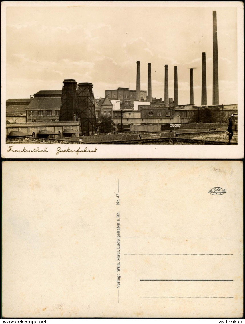 Ansichtskarte Frankenthal (Pfalz) Zuckerfabrik 1935