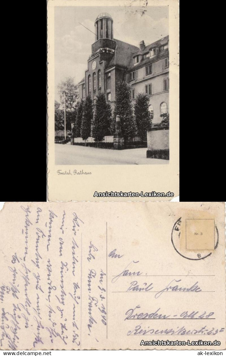 Ansichtskarte Freital Rathaus 1940