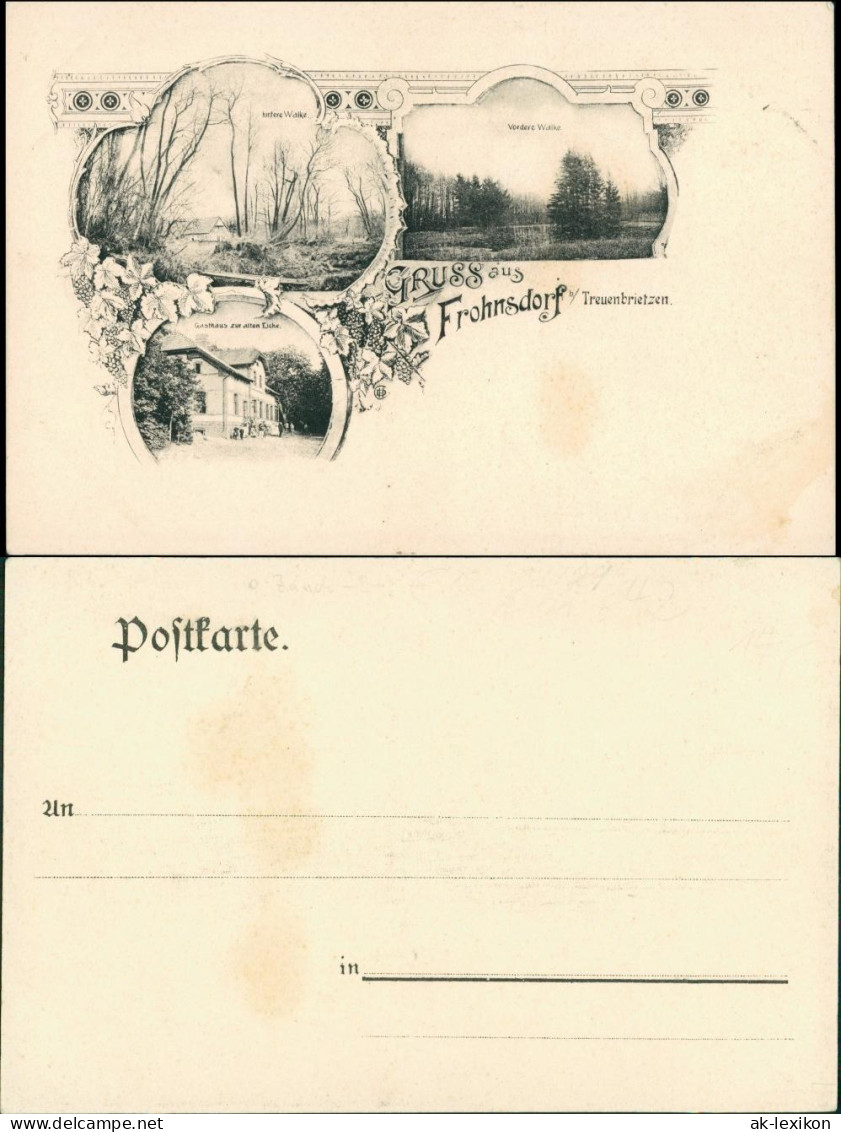 Ansichtskarte Frohnsdorf-Treuenbrietzen 3B Gasthaus Potsdam Mittelmark 1899