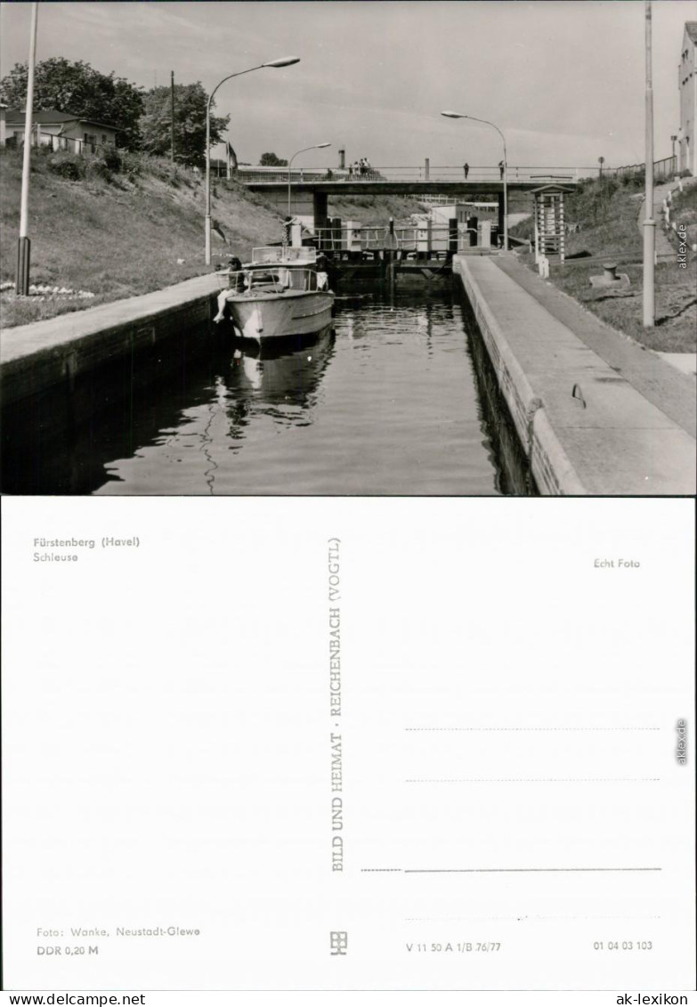 Ansichtskarte Fürstenberg/Havel Schleuse 1977