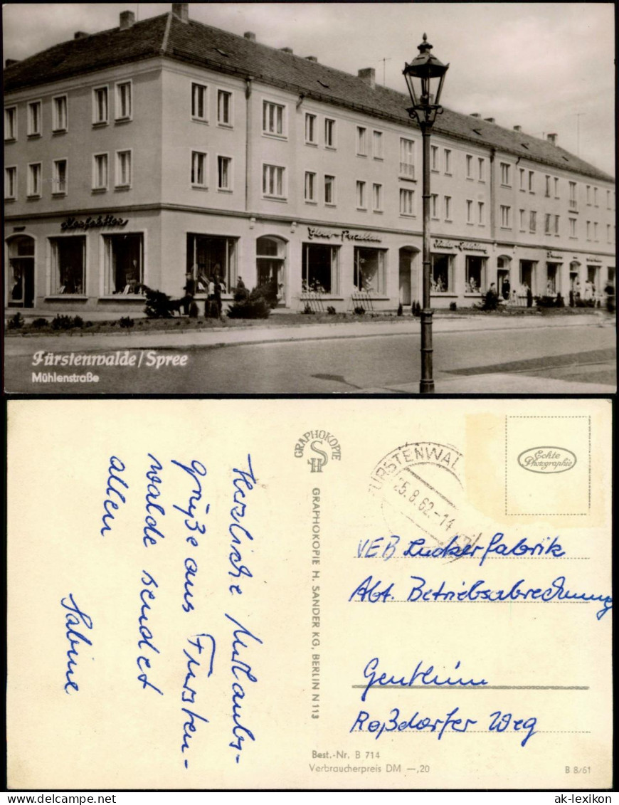 Ansichtskarte Fürstenwalde/Spree Mühlenstraße 1961