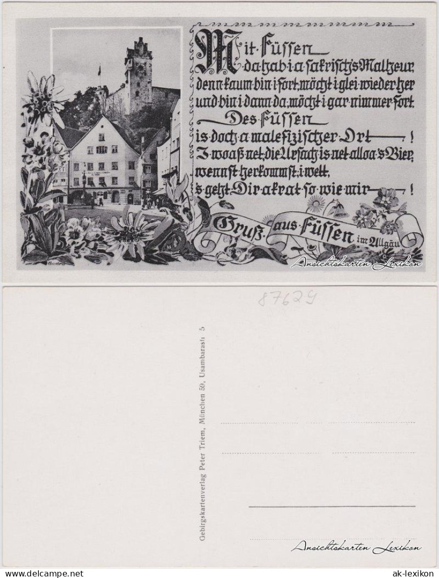 Ansichtskarte Füssen Gruß aus Füssen 1940