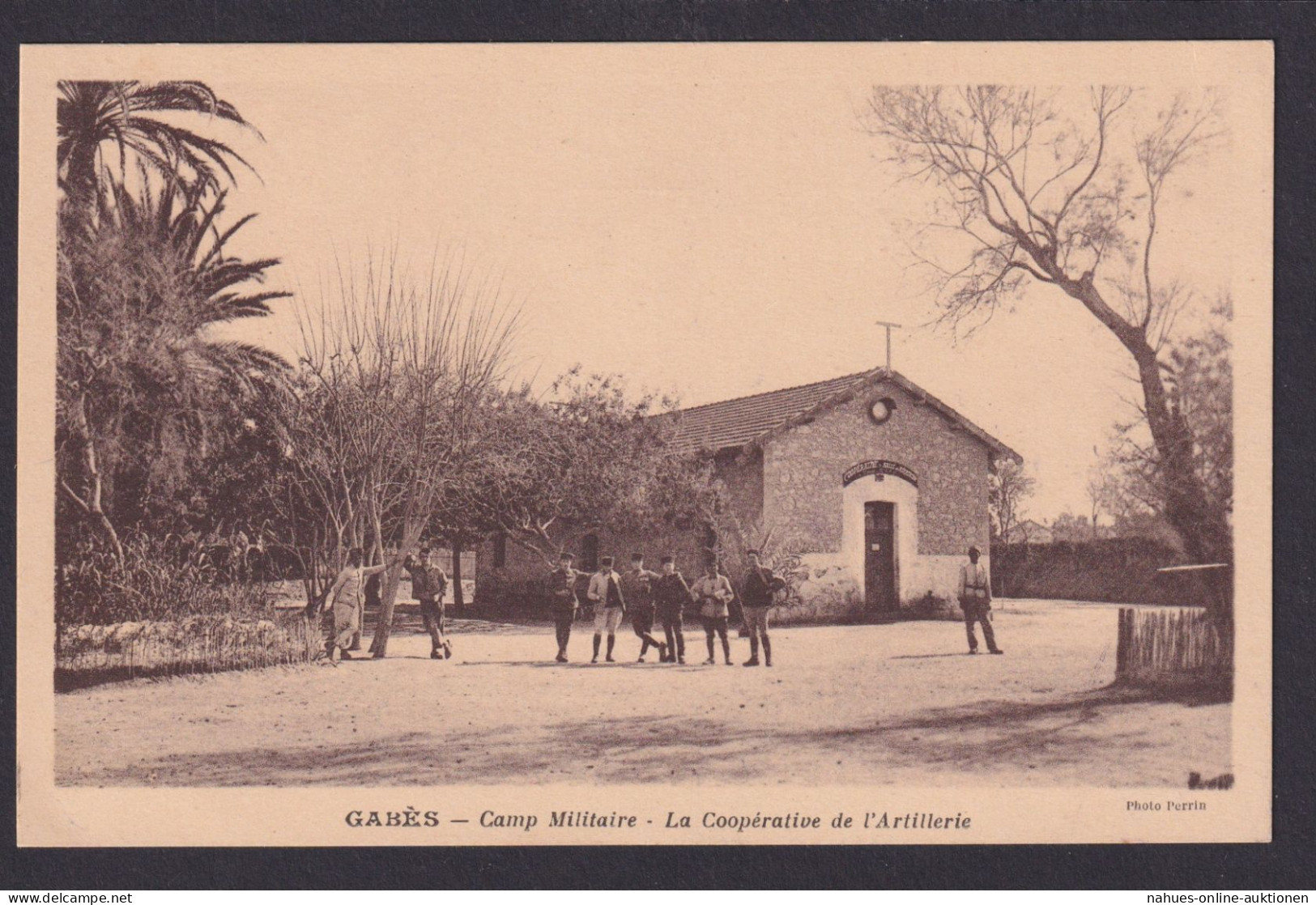 Ansichtskarte Gabes Tunesien Militär Camp Artillerie