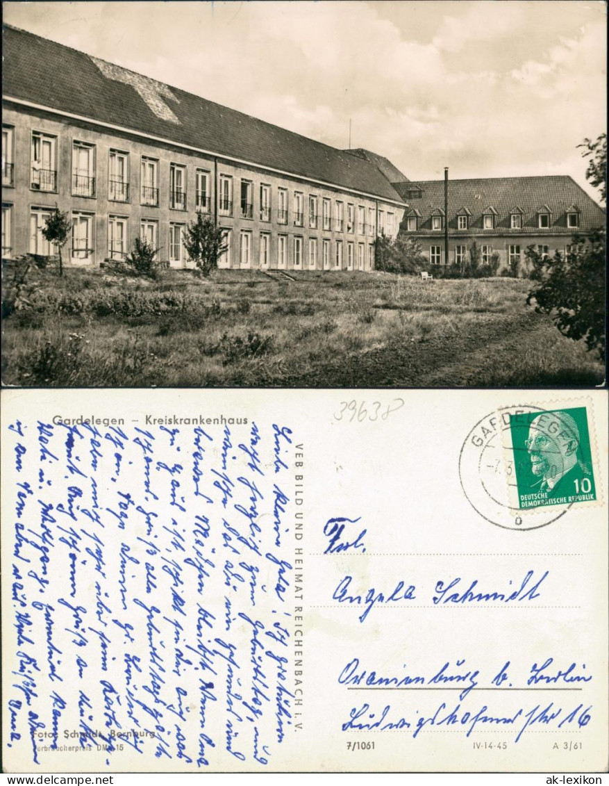 Ansichtskarte Gardelegen Kreiskrankenhaus 1962