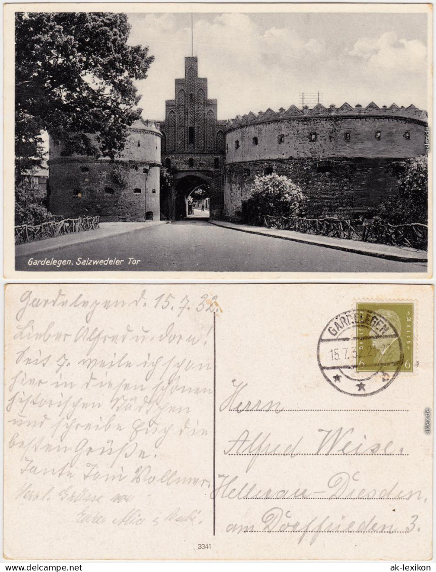 Ansichtskarte Gardelegen Salzwedelertor 1932