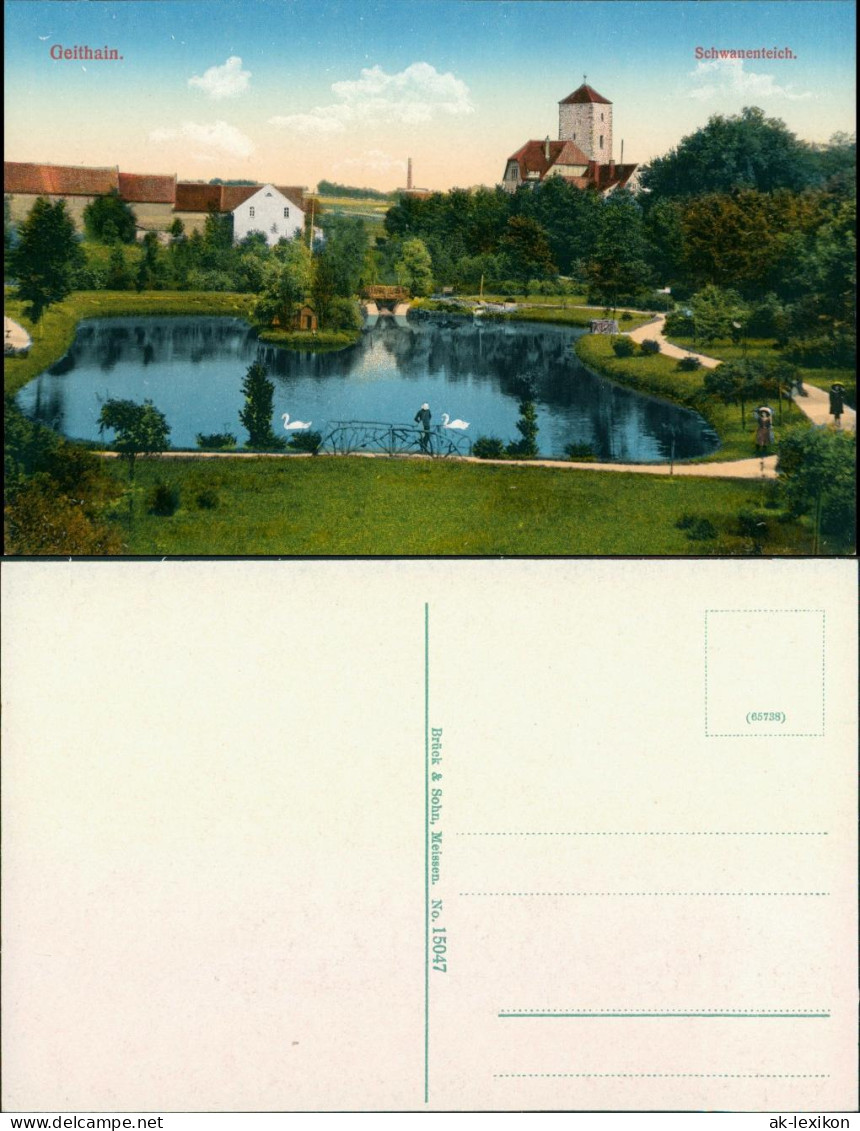 Ansichtskarte Geithain Schwanenteich 1915