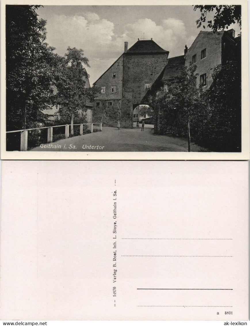 Ansichtskarte Geithain Straßenpartie Untertor 1932