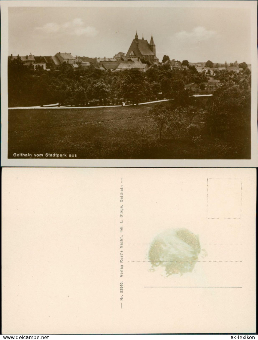 Ansichtskarte Geithain vom Stadtpark aus 1930