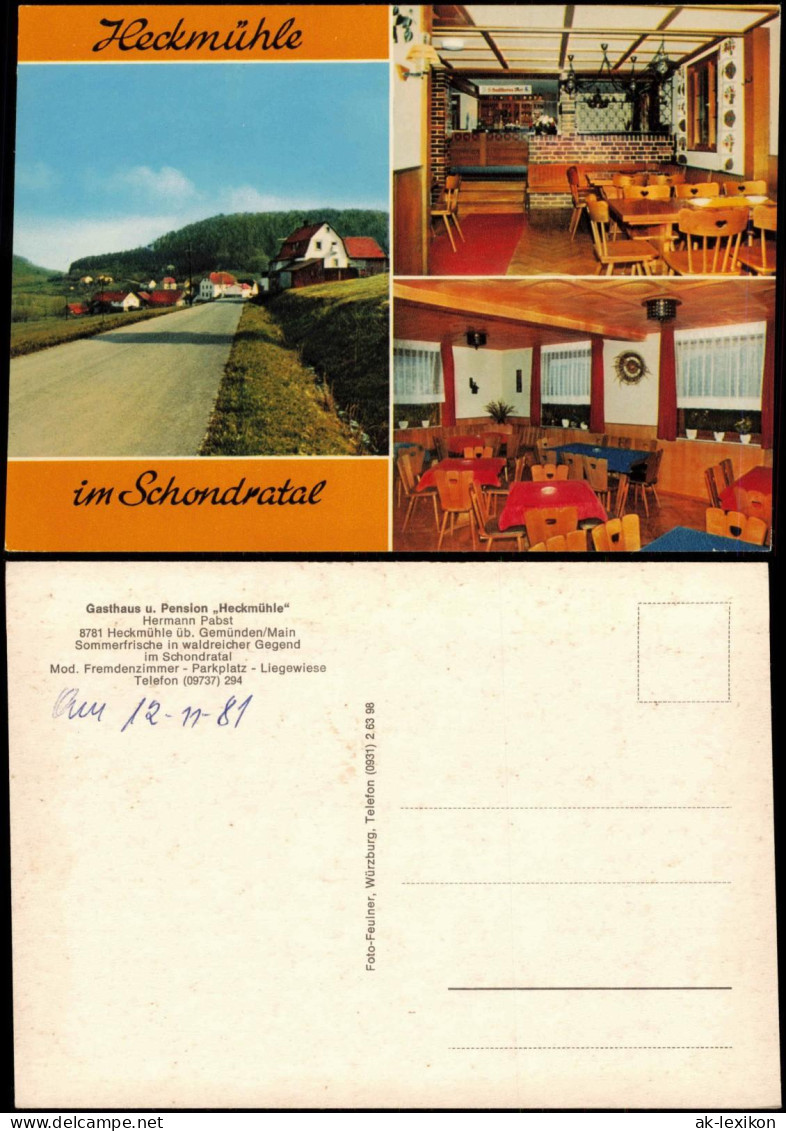 Ansichtskarte Gemünden a. Main Gasthaus u. Pension Heckmühle 1981