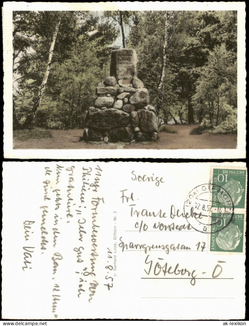 Ansichtskarte Gifhorn Denkmal 1957