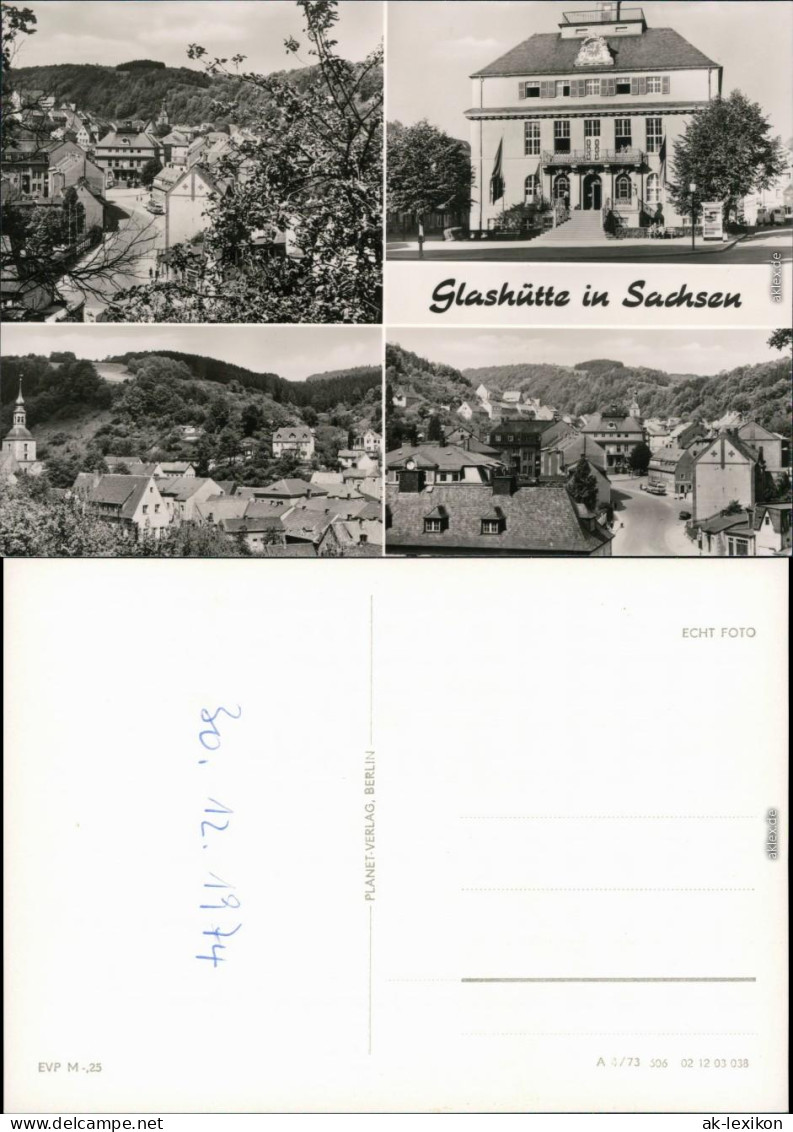 Ansichtskarte Glashütte Panorama, Ingenieurschule, Straße 1974