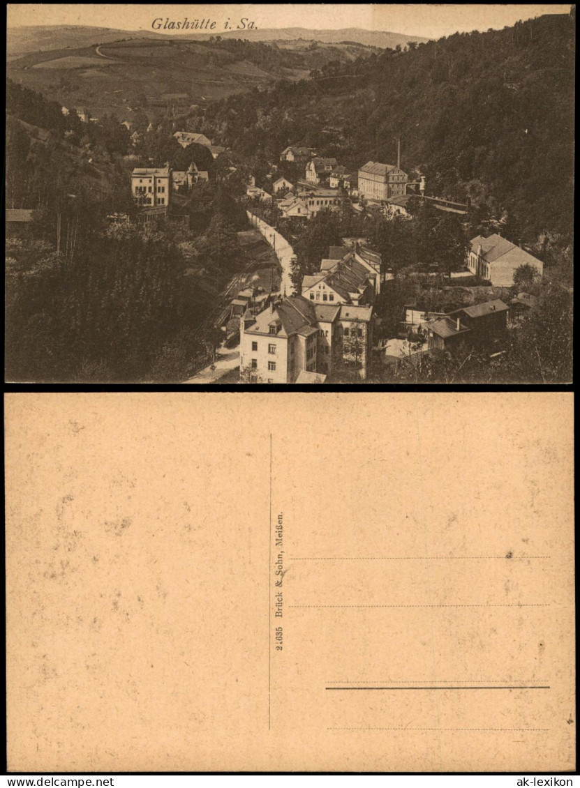 Ansichtskarte Glashütte Stadt Fabriken 1920
