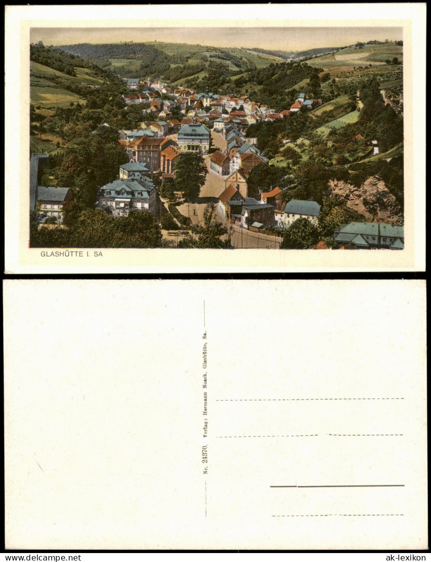 Ansichtskarte Glashütte Straßenblick 1928