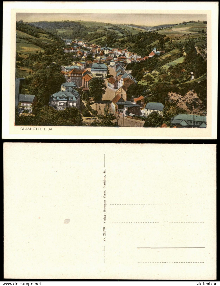 Ansichtskarte Glashütte Straßenblick 1928