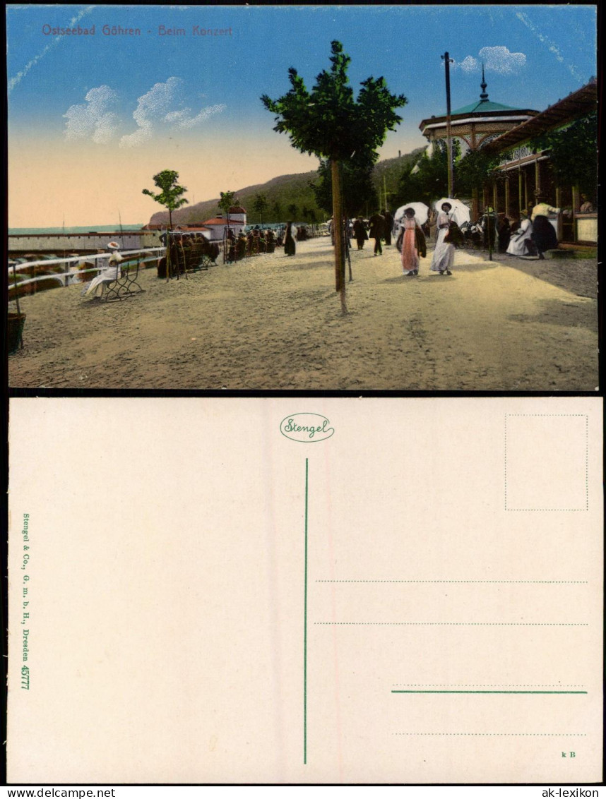 Ansichtskarte Göhren (Rügen) Promenade, beim Konzert 1914