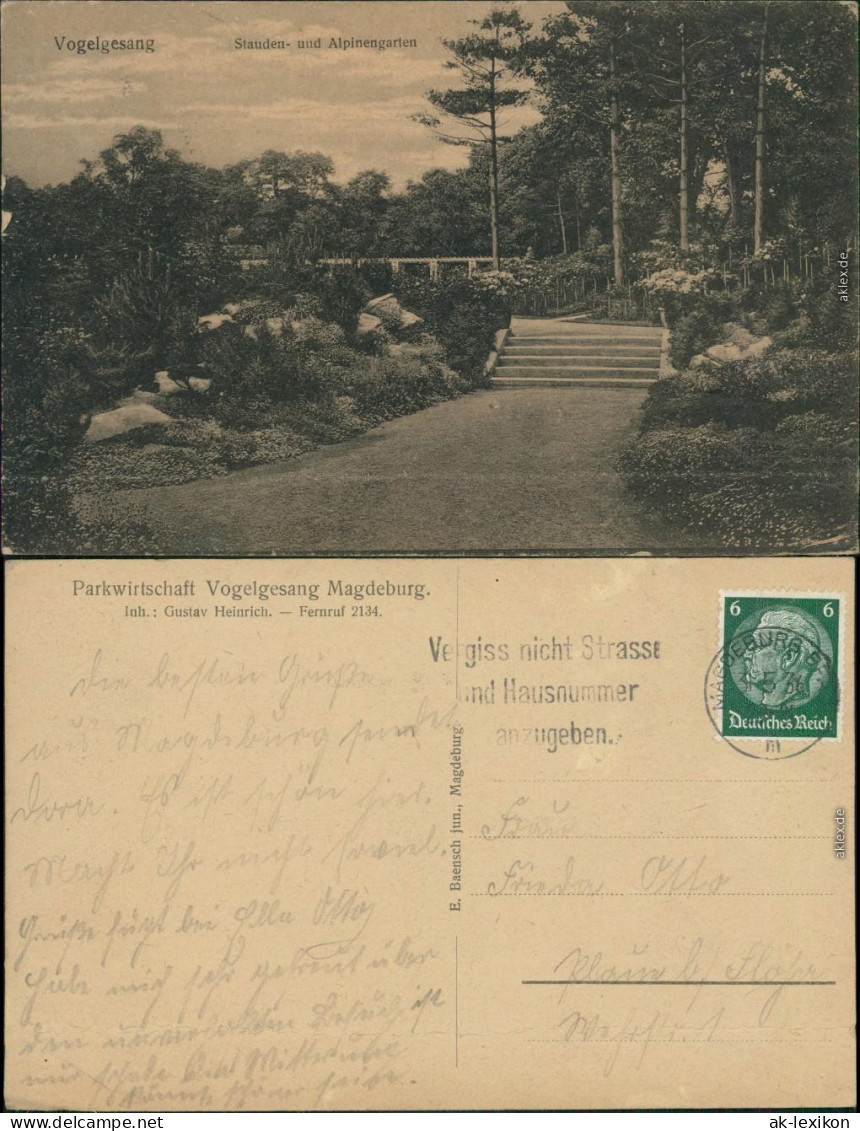 Ansichtskarte Gommern Stauden- und Alpinengarten 1936