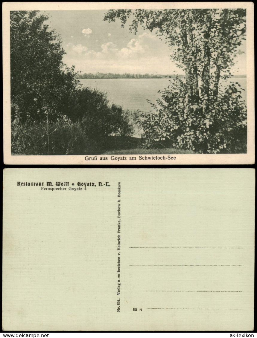 Ansichtskarte Goyatz-Schwielochsee Schwielochsee 1922