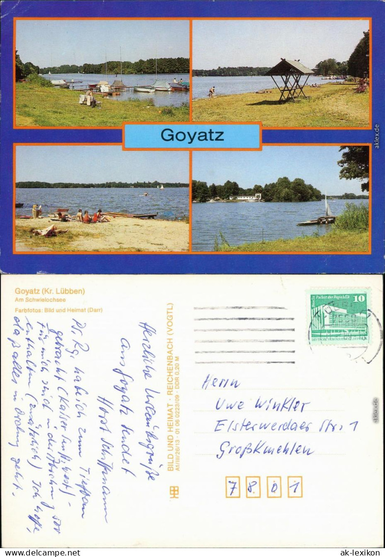 Ansichtskarte Goyatz-Schwielochsee Schwielochsee g1989