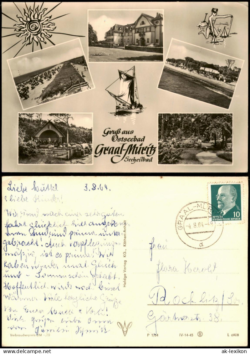 Ansichtskarte Graal-Müritz Mehrbildkarte Ostseebad Graal-Müritz 1964