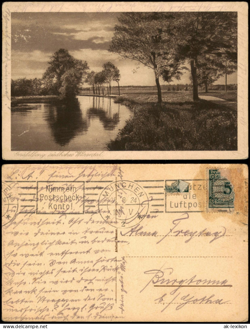 Ansichtskarte Gräfelfing Südliches Würmtal 1924