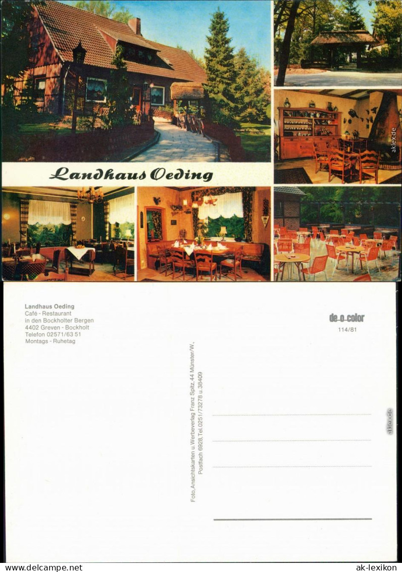Ansichtskarte Greven Landhaus Oeding:Innen und außen 1978