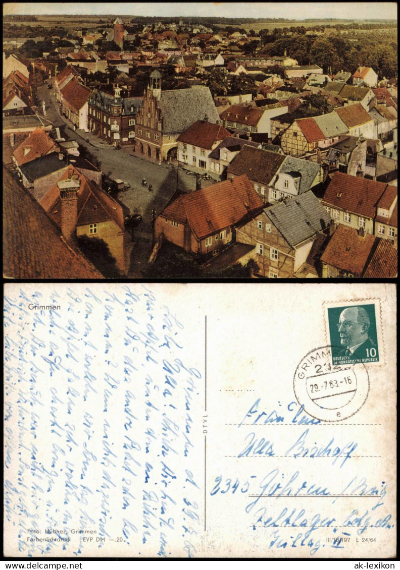 Ansichtskarte Grimmen Stadt und Strassenblick 1964
