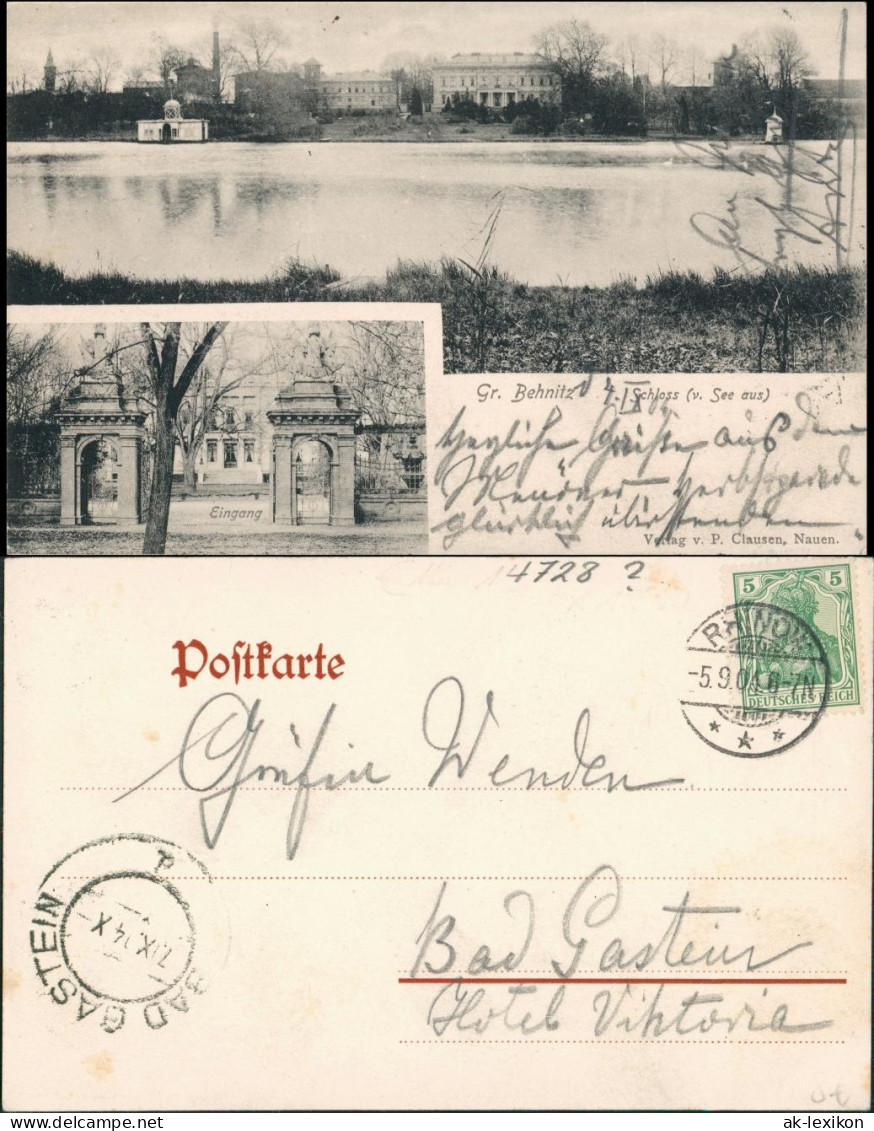 Ansichtskarte Groß Behnitz-Nauen 2 Bild Schloß, Fabrik 1904
