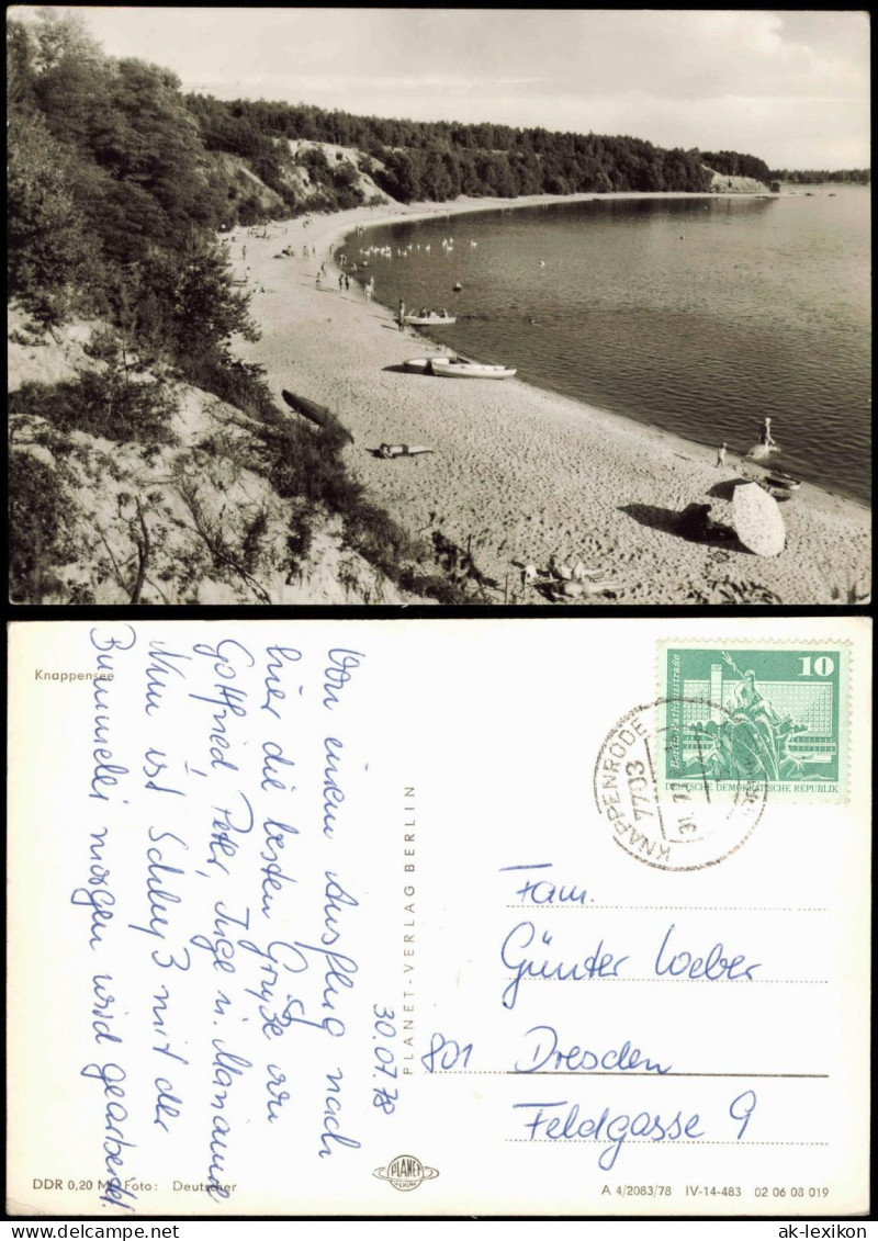 Ansichtskarte Groß Särchen-Lohsa Łaz Knappensee Badestrand 1978