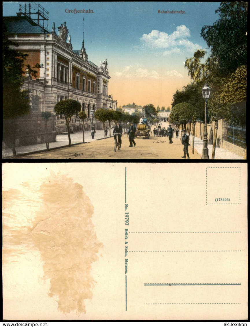 Ansichtskarte Großenhain Bahnhofstraße. 1915