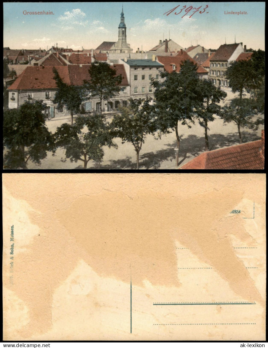 Ansichtskarte Großenhain Lindenplatz. 1912