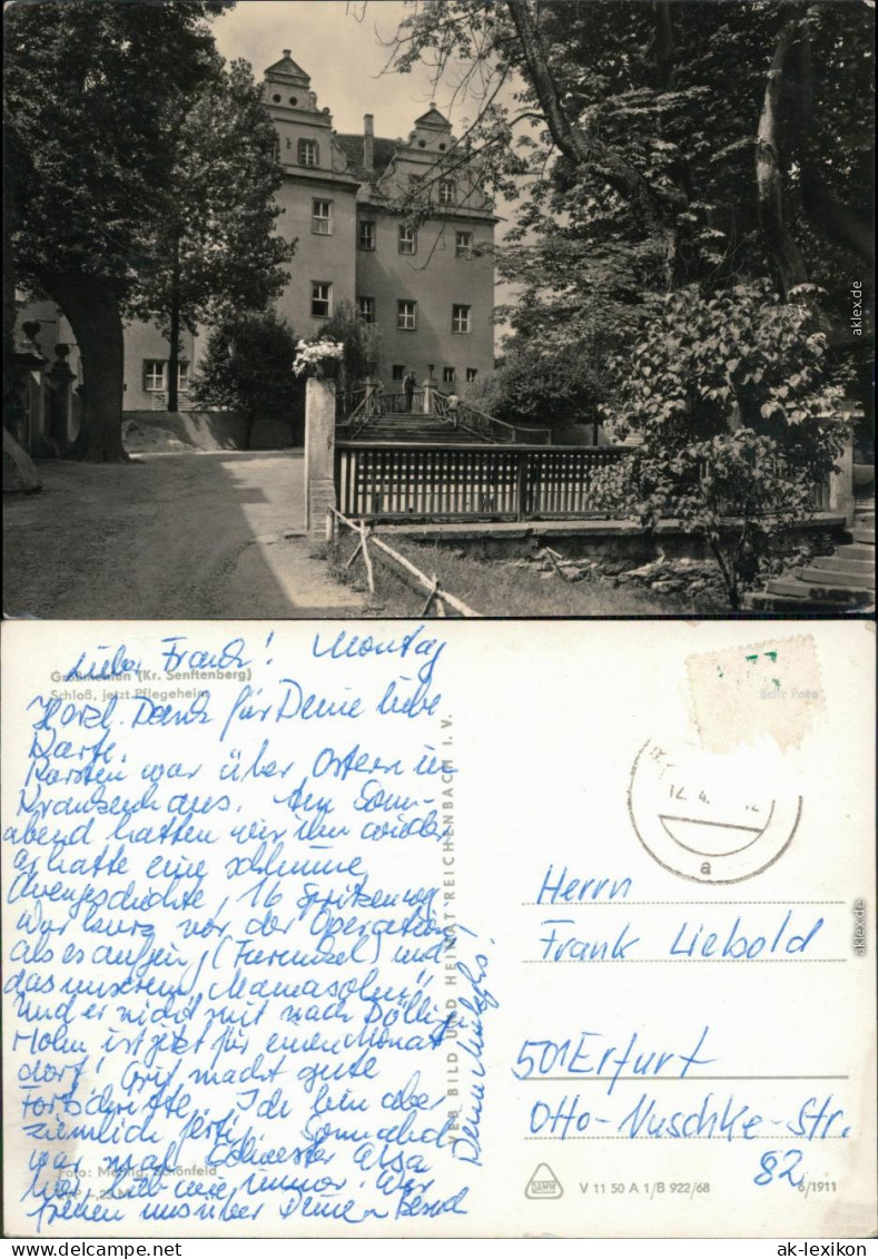 Ansichtskarte Großkmehlen-Ortrand Schloß 1968