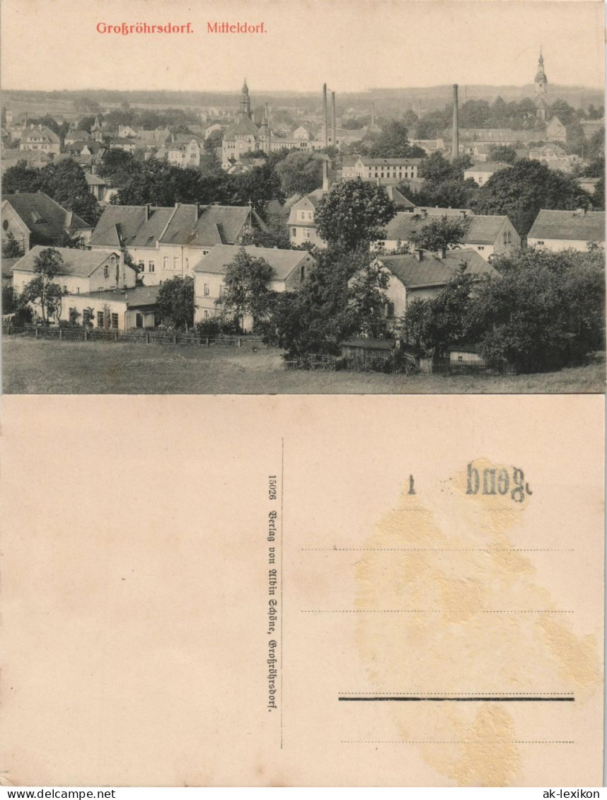 Ansichtskarte Großröhrsdorf Mitteldorf Fabriken 1913