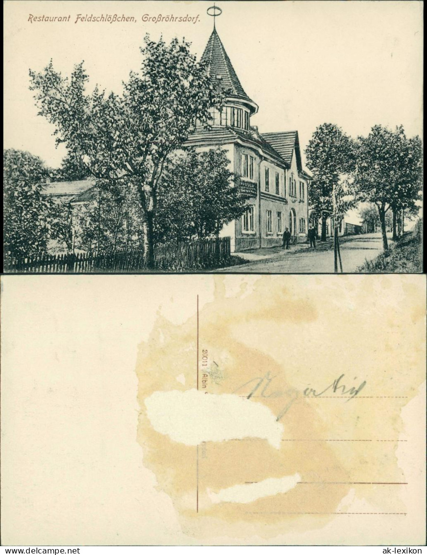 Ansichtskarte Großröhrsdorf Partie am Restaurant Feldschlößchen 1911