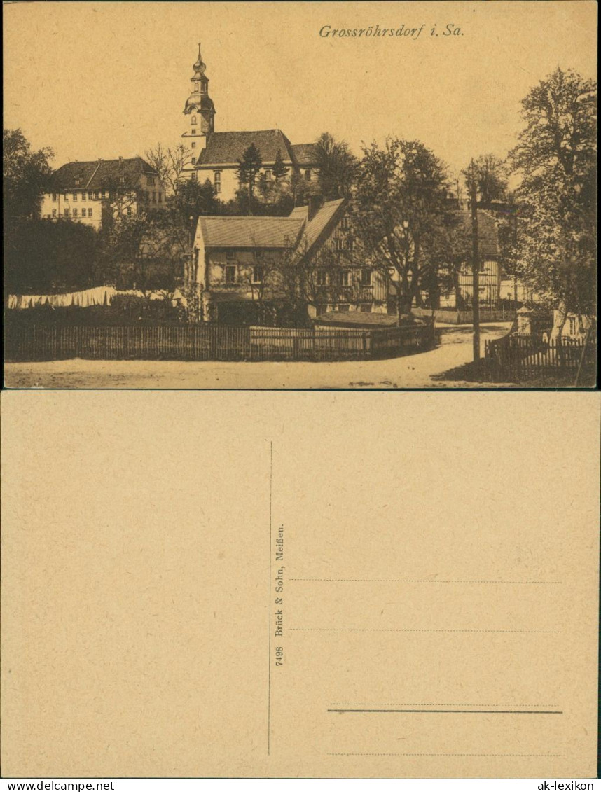 Ansichtskarte Großröhrsdorf Stadtpartie 1922