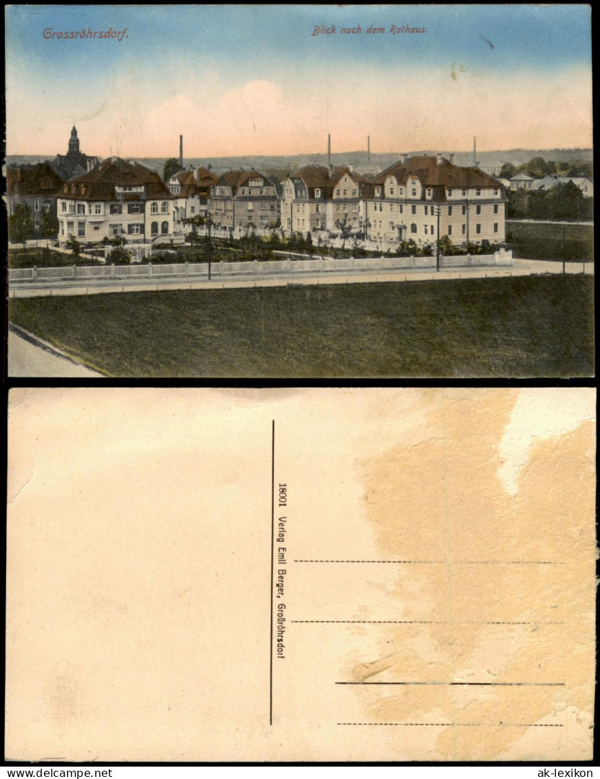 Ansichtskarte Großröhrsdorf Straße Stadthäuser 1914