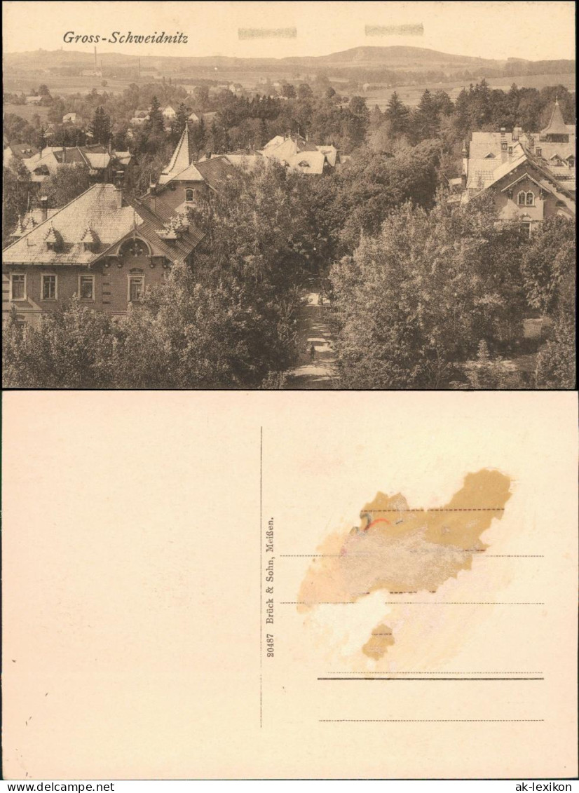 Ansichtskarte Großschweidnitz (OL) Swóca Blick in die Straße 1913