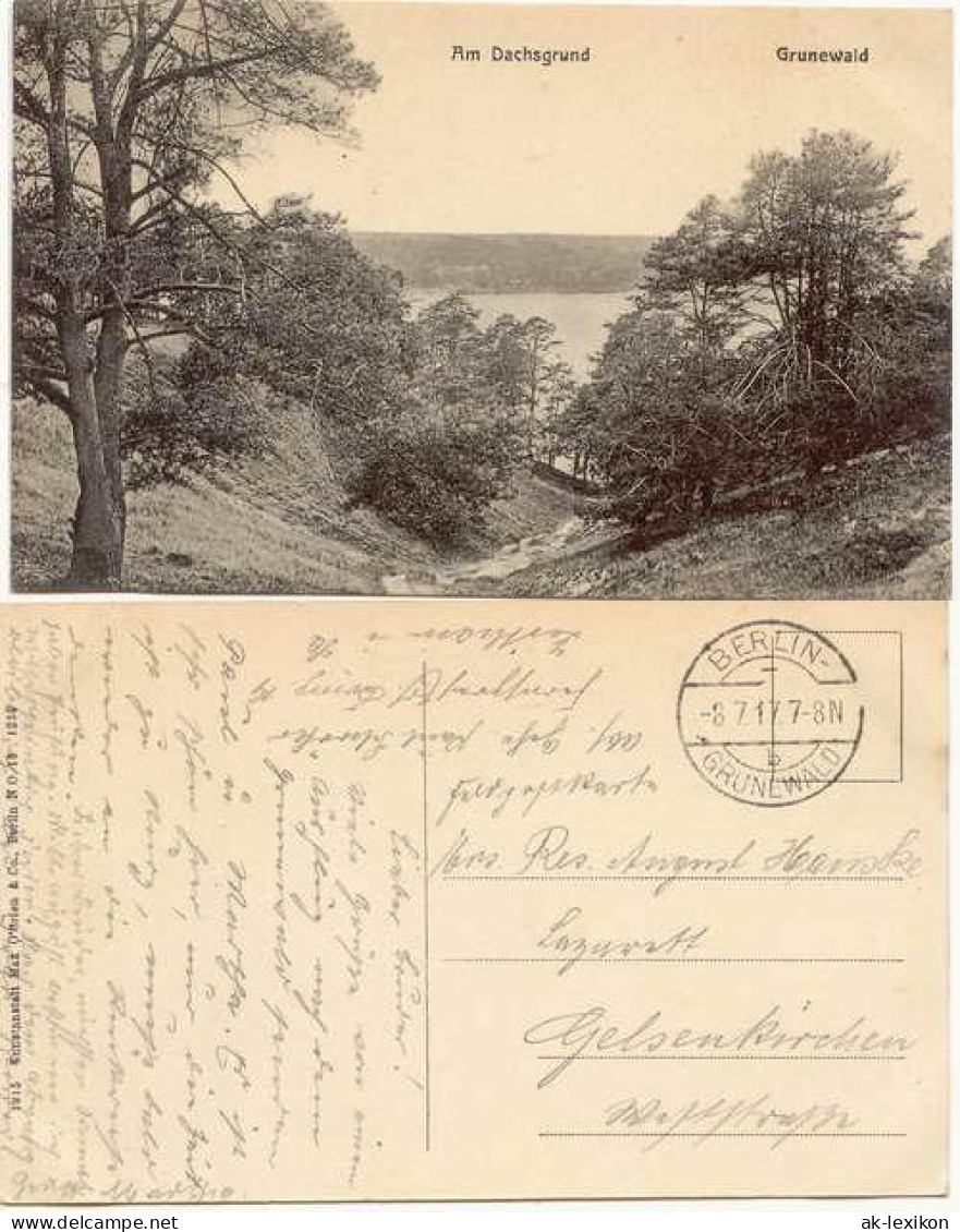 Ansichtskarte Grunewald-Berlin Grunewald - Am Dachsgrund 1917