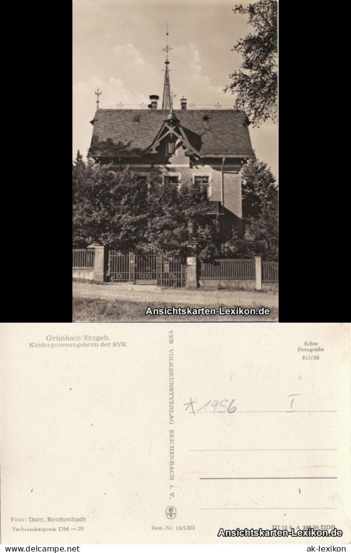 Ansichtskarte Grünhain-Beierfeld Kindergenesungsheim der SVK 1956