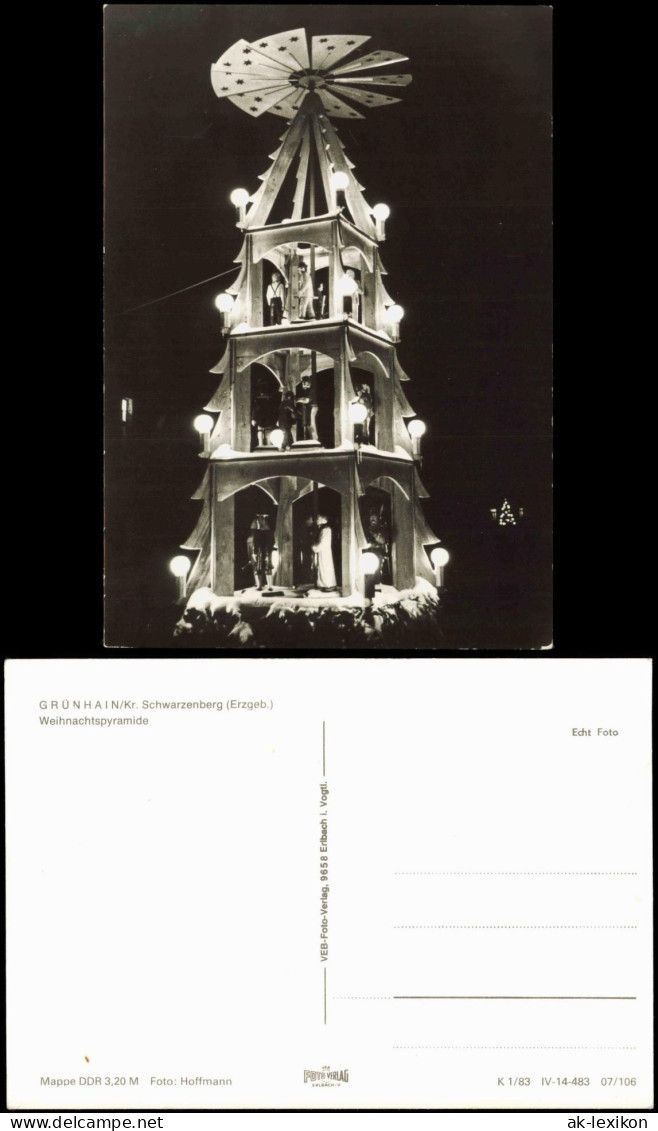 Ansichtskarte Grünhain-Grünhain-Beierfeld Weihnachtspyramide 1983