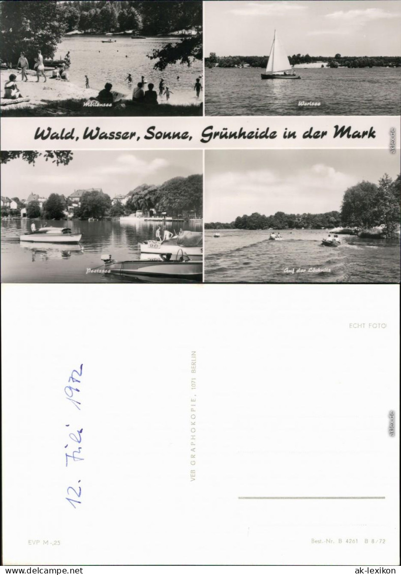 Ansichtskarte Grünheide (Mark) Möllensee, Werlsee, Peetzsee, Löcknitz 1972