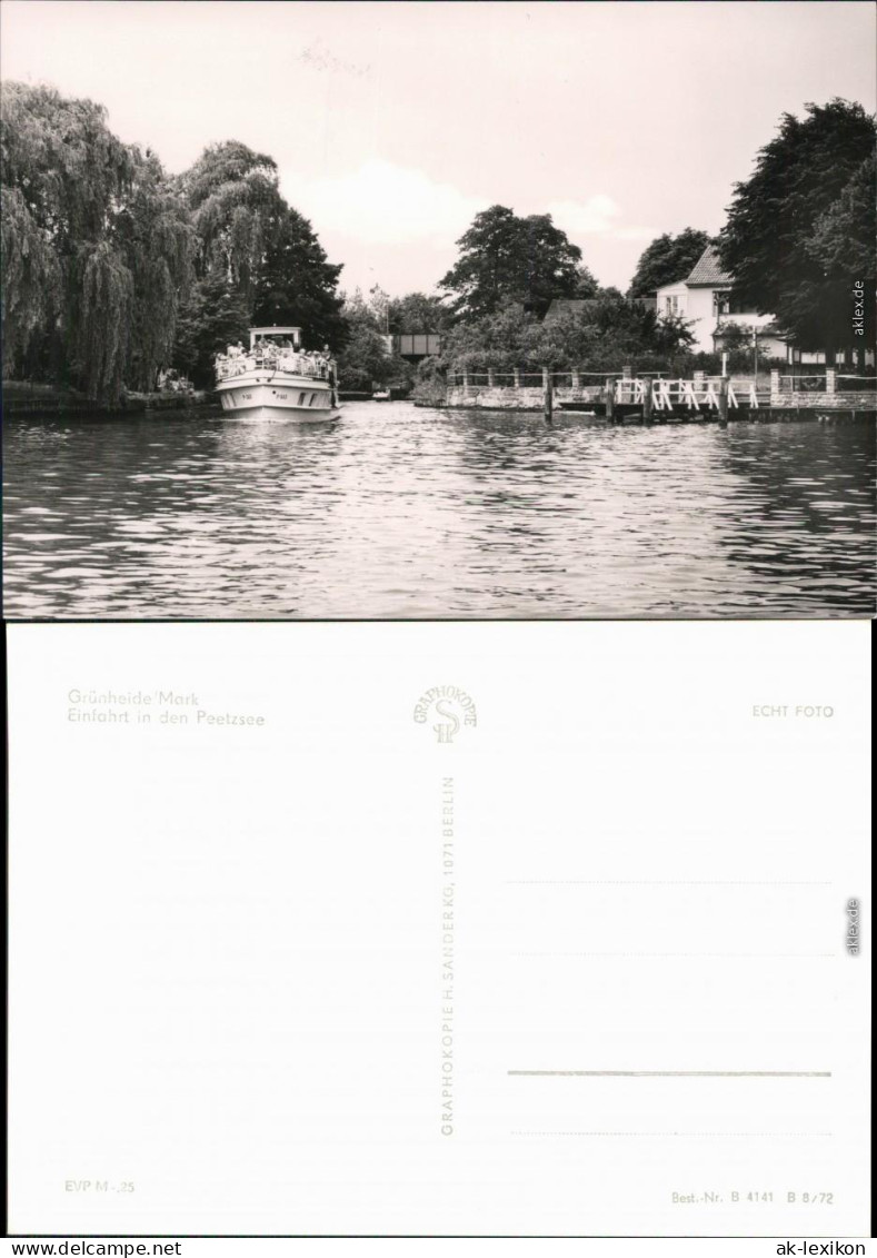 Ansichtskarte Grünheide (Mark) Peetzsee - Fähre 1972