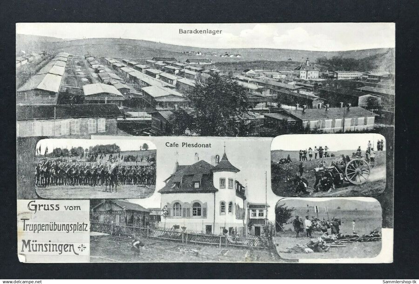 Ansichtskarte Gruss vom Truppenübungsplatz Münsingen 1913 n. Echterdingen