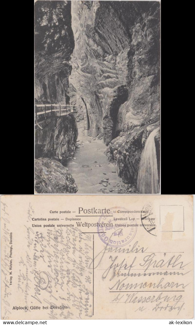 Ansichtskarte Gütle-Dornbirn Alploch, Gütle bei Dornbirn 1916